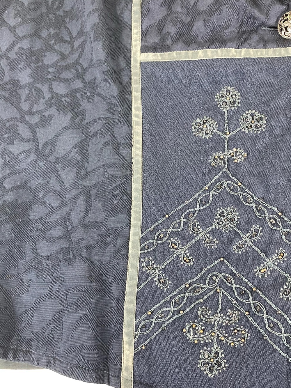 Coldwater Creek Womens Vest Size XL Embroidered Patchwork Artsy Navy Blue $69 - Picture 12 of 14